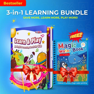 💥 3-in-1 LEARNING BUNDLE :Flash Drum, Learn & Play and Water Magic Book ( Free )! 💥