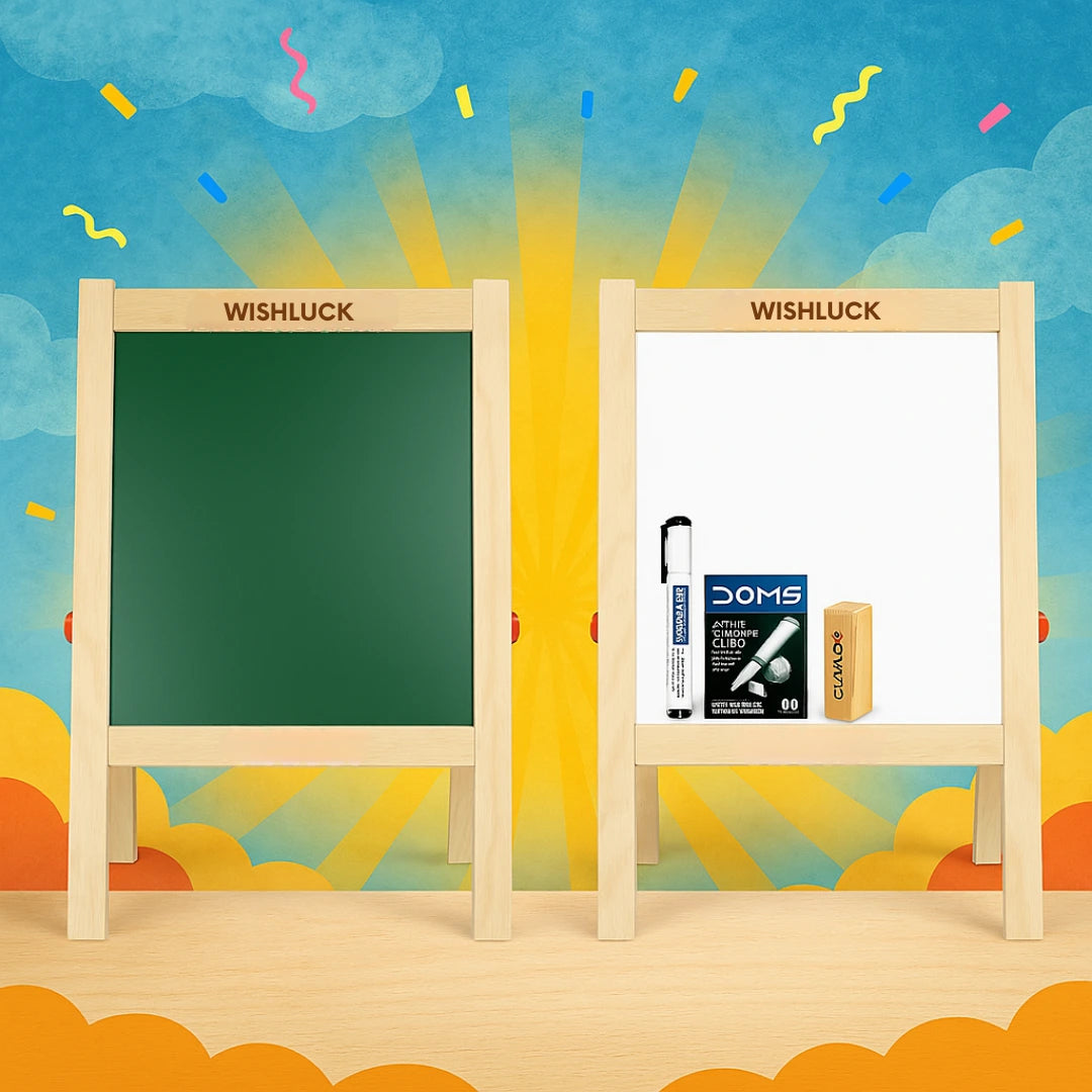 Wooden Whiteboard Double-Sided Easel Board