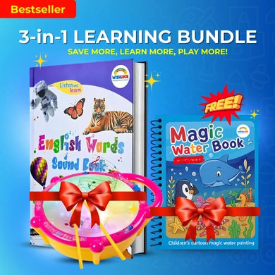💥 3-in-1 LEARNING BUNDLE :Flash Drum, Word book and Water Magic Book ( Free )! 💥