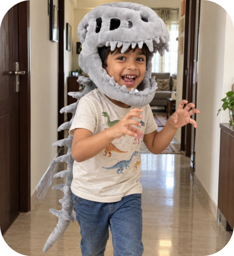 Kavya "Such a fun dinosaur costume! My son loved the realistic skeleton design.