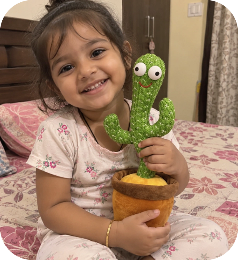 Aman K. "Very cute and engaging toy. The rechargeable feature is really convenient.