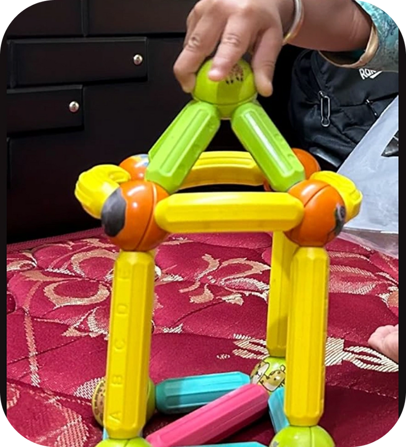 Vinod Sharma Superb magnetic sticks! My kids learn geometry and engineering while playing. 