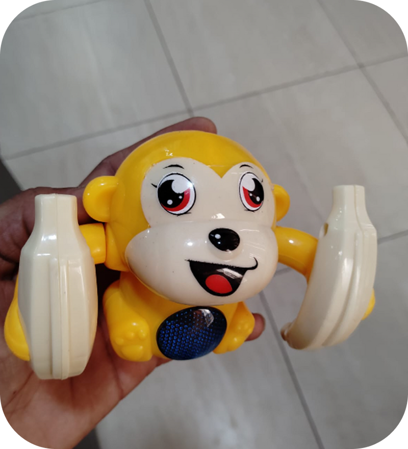  Deepa Shetty Very entertaining toy! My toddler chases the monkey everywhere it goes. The music is cheerful and the lights are beautiful!