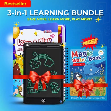 💥 3-in-1 LEARNING BUNDLE : Learn And Play Book, Writing Tablet and Water Magic Book ( Free )! 💥