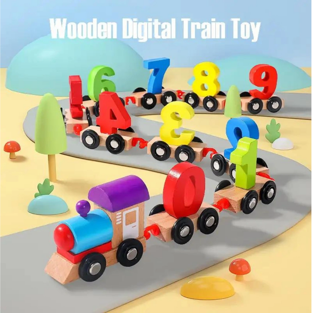 Educational Toy - Wooden Train with Numbers
