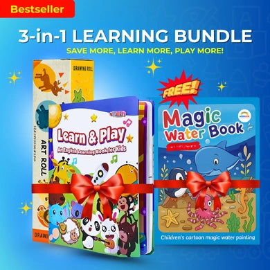 💥 3-in-1 LEARNING BUNDLE : Drawing Sheet, Learn & Play and Water Magic Book ( Free )! 💥